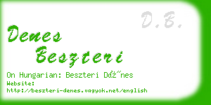 denes beszteri business card